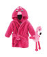 ფოტო #1 პროდუქტის Infant Girl Plush Bathrobe and Toy Set, Flamingo, One Size