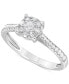 ფოტო #1 პროდუქტის Diamond Halo Engagement Ring (1/3 ct. t.w.) in 18k White Gold