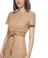 Фото #4 товара Women's Tweed Belted Sheath Dress