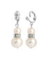 Graduated Faux Imitation Pearl and Crystal Clip Earrings