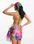 South Beach sarong and beach scarf in neon marble print