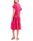 Фото #2 товара Платье женское Robbie Bee с карманами в стиле миди с завязками на талии и объемными рукавами
