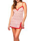 Фото #1 товара Women's Paris Embroidered Hearts and Lace Babydoll Chemise with Matching Heart Panty