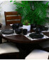 Retro Chic 16 Piece Glazed Dinnerware Set in Black