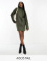 Фото #2 товара ASOS DESIGN Tall knitted jumper mini dress with high neck in khaki