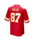 Фото #3 товара Men's Travis Kelce Red Kansas City Chiefs Super Bowl LVII Patch Game Jersey