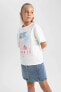 Фото #4 товара Kız Çocuk Barbie Oversize Fit Kısa Kollu Tişört B5655a823au