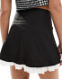 Фото #9 товара Miss Selfridge tailored layered kilt skirt in black