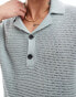 Фото #3 товара Abercrombie & Fitch 2 button revere collar resort knit polo in grey/green