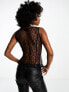 Фото #3 товара ASOS DESIGN lace corset with eyelet detail in black