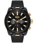 ფოტო #1 პროდუქტის Men's Split Black Leather Strap Watch, 51mm