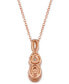 Neopolitan Opal (1/2 ct. t.w.), Blue Topaz (1/10 ct. t.w.), & Diamond (1/4 ct. t.w.) Twist 18" Pendant Necklace in 14k Rose Gold