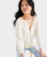 Фото #1 товара Блузка Style & Co. с длинным рукавом и оборками по вырезу - женская.