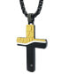 ფოტო #2 პროდუქტის Diamond Accent Two-Tone Cross 22" Pendant Necklace in Black- & Gold-Tone Ion-Plated Stainless Steel, Created for Macy's