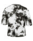 Women's Mitchell & Ness Black, White Vancouver Grizzlies Hardwood Classics Tie-Dye Cropped T-shirt