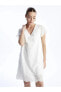 Фото #3 товара Платье LC WAIKIKI с коротким рукавом, эко-модель, V-образный вырез