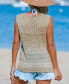 Фото #3 товара Women's Khaki Crochet Cover-Up Top