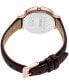ფოტო #3 პროდუქტის Women's Solar Crystal Burgundy Leather Strap Watch 30mm
