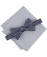 Фото #1 товара Men's Tolbert Patterned Bow Tie & Solid Pocket Square Set, Created for Macy's