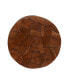 Фото #2 товара Round Block-Style Teak Wood Mosaic Side Table
