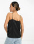 Фото #2 товара River Island satin cowl neck cami top with chain straps in black