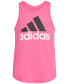 Фото #5 товара Футболка для малышей Adidas Big Девочки без рукавов с закругленным подолом и логотипом из хлопка
