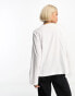 ONLY oversized long sleeve t-shirt in white Белый, L - EU 40 - фото #4