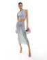 Фото #6 товара ASOS DESIGN polo collar top in grey blue in grey blue co-ord