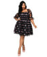 ფოტო #5 პროდუქტის Plus Size Puff Sleeve Love Interest Babydoll Dress