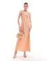 Pretty Lavish textured maxi dress in terracotta