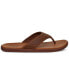Фото #3 товара Men's Seaside Leather Lightweight Flip-Flop Sandal