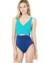 Фото #1 товара LAUREN RALPH LAUREN Women's 236152 Cutout Wrap One-Piece Swimsuit Size 10