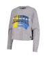 Фото #3 товара Women's Gray Distressed Golden State Warriors Band Cropped Long Sleeve T-shirt
