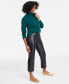 Фото #2 товара Women's Leather Kick-Flare Pants, Created for Macy's
