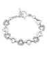 Фото #1 товара Romantic Bridal Clear Pave Cubic Zirconia AAA CZ Alternating Open Heart Shape Bracelet For Women Girlfriend Wedding Rhodium Plated Brass 7 Inch