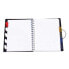 Фото #4 товара LIDERPAPEL Spiral notebook a5 micro executive plastic cover 100h 80gr square 5 mm 5 dividers with rubber band
