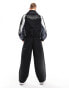 Bershka sporty panel tracksuit pants in black