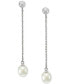 ფოტო #2 პროდუქტის EFFY® Freshwater Pearl (7mm) Chain Drop Earrings in 14k White Gold