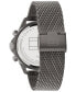 ფოტო #3 პროდუქტის Men's Gunmetal Mesh Bracelet Watch 44mm