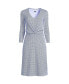 ფოტო #4 პროდუქტის Petite Lightweight Cotton Modal 3/4 Sleeve Fit and Flare V-Neck Dress