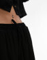 Фото #3 товара Topshop co-ord linen look wide leg relaxed trouser in black