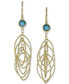 ფოტო #1 პროდუქტის Sky Blue Topaz Bezel Spiral Drop Earrings (2 ct. t.w.) in 14k Gold-Plated Sterling Silver