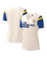 ფოტო #1 პროდუქტის Women's White Los Angeles Rams Kick Start V-Neck T-shirt