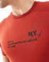 Фото #2 товара ASOS DESIGN muscle fit t-shirt in red with chest print