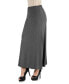 Фото #2 товара Women Elastic Waist Solid Color Maxi Skirt