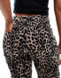 ONLY high waist straight leg jeans in leopard print