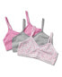 Фото #1 товара Big Girls 3-Pack Printed and Solid Color Seamless Bras with Logo Band