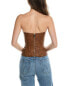 Фото #2 товара Weworewhat Strapless Linen-Blend Corset Top Women's Brown 8