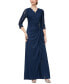 Women's Lace-Bodice Cascade-Ruffle Gown