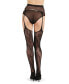 Фото #4 товара Women's All-In-One Lace Suspender Floral Fishnet Tights
